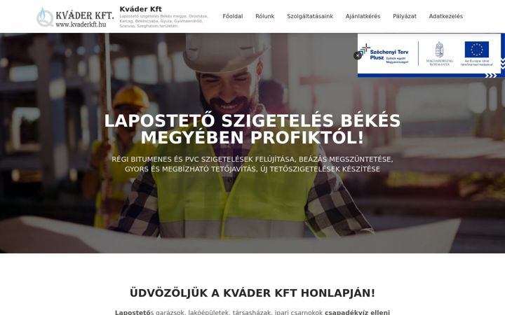 Screenshot of kvaderkft.hu