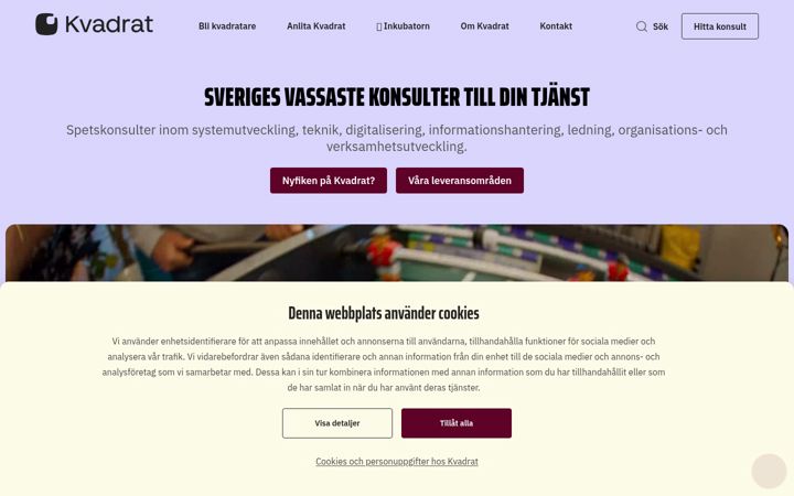 Screenshot of kvadrat.se