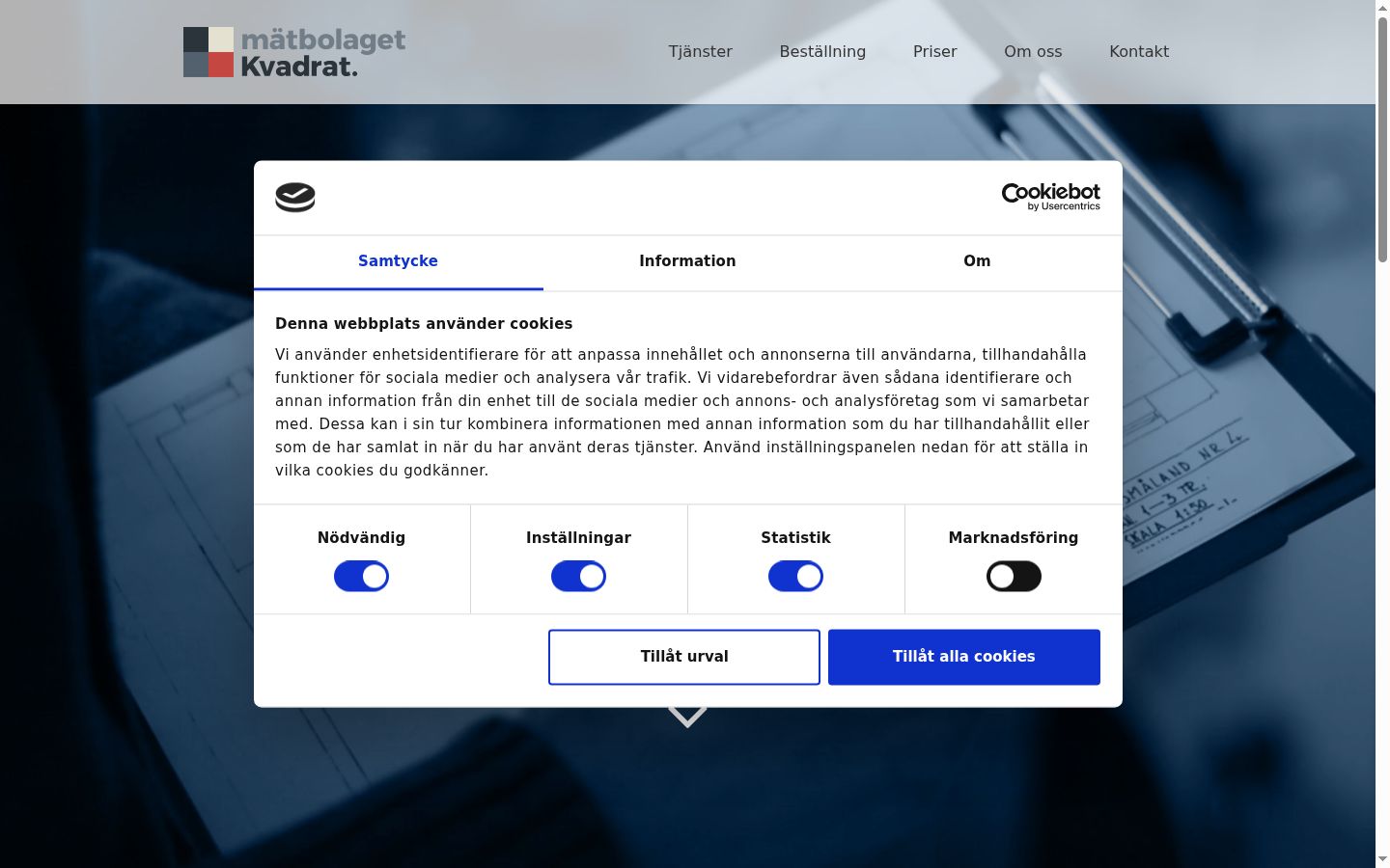 Kuvakaappaus suostumusbannerista, joka näytettiin ennen mitään vuorovaikutusta