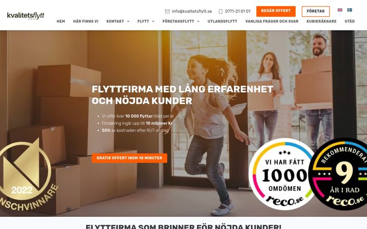 Screenshot of kvalitetsflytt.se