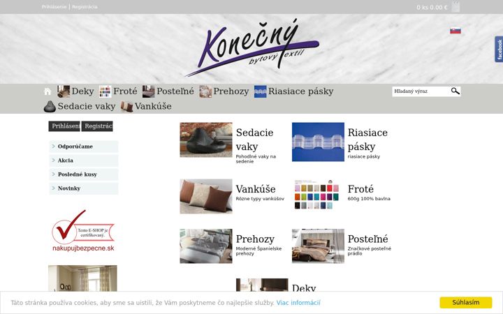 Screenshot of kvalitnybytovytextil.sk