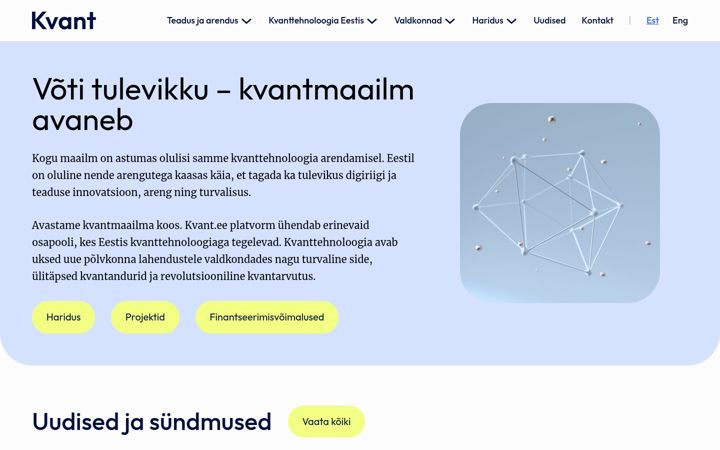 Skjámynd af kvant.ee