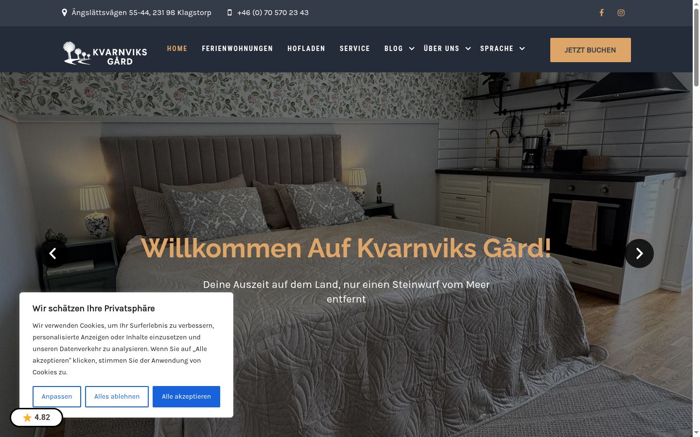 Screenshot des Einwilligungsbanners vor jeglicher Interaktion