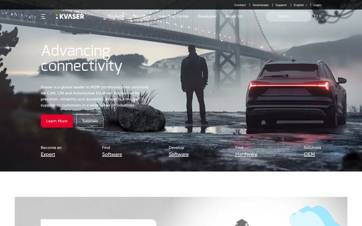 Screenshot of kvaser.com