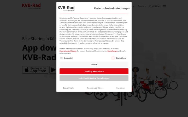 Screenshot of kvb-rad.de