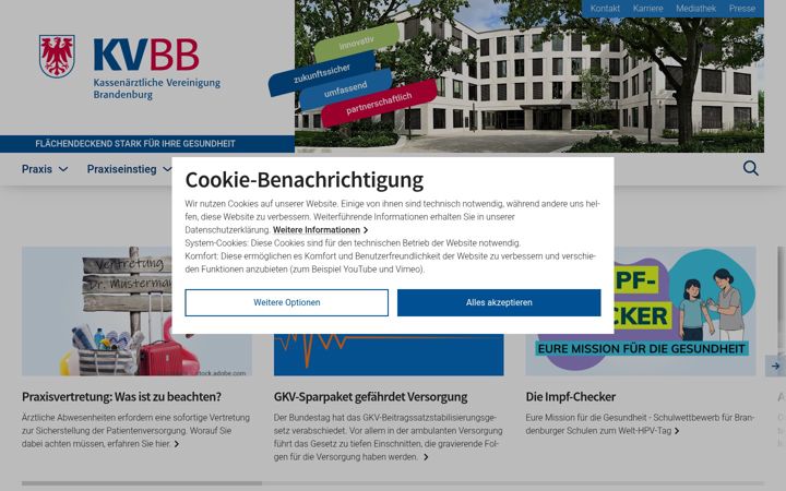 Screenshot of kvbb.de