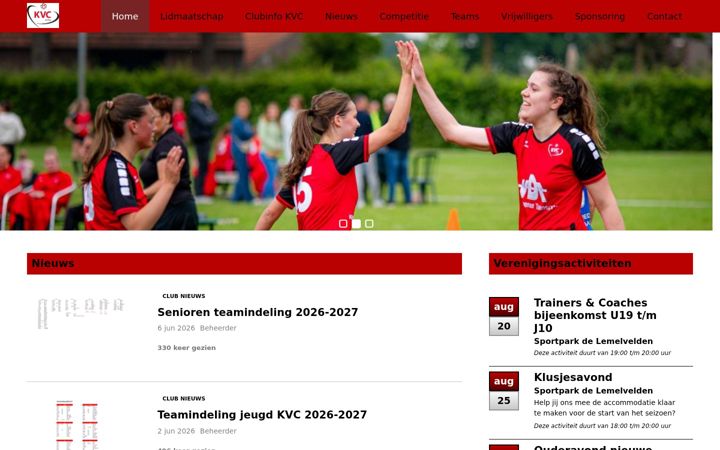 Screenshot of kvckorfbal.nl