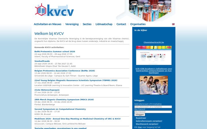 Screenshot of kvcv.be