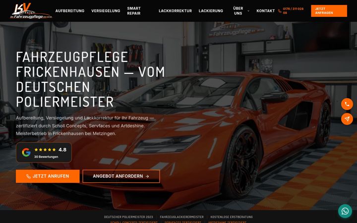 Screenshot of kvdesign-fahrzeugpflege.de