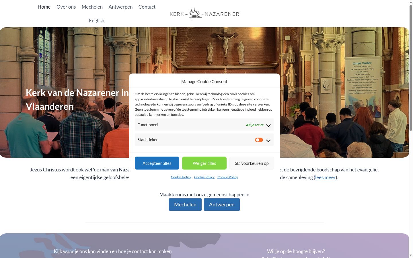 Screenshot des Einwilligungsbanners vor jeglicher Interaktion
