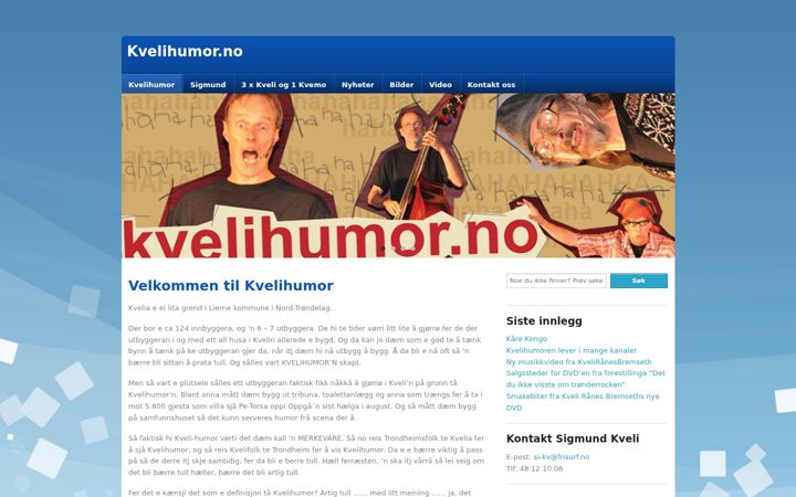 Screenshot of kvelihumor.no