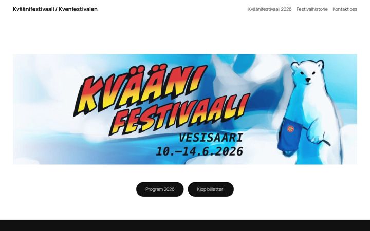 Screenshot of kvenfestivalen.no