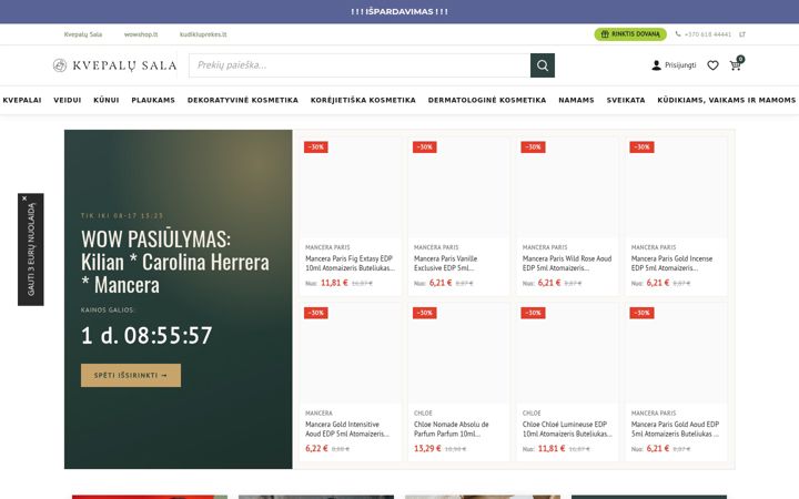 Screenshot of kvepalusala.lt