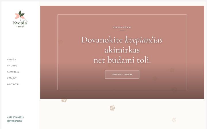 Screenshot of kvepianamai.lt