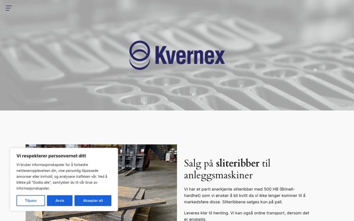 Screenshot of kvernex.no
