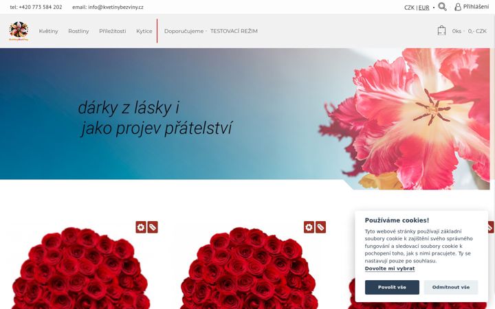 Screenshot of kvetinybezviny.cz
