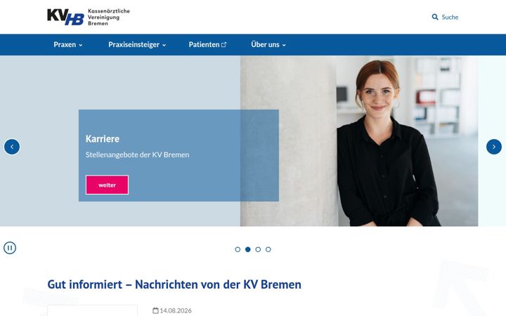 Screenshot of kvhb.de