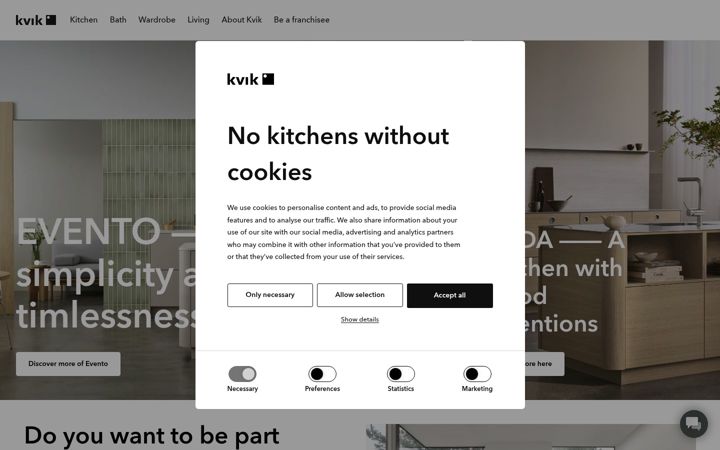 Screenshot of kvik.co.uk