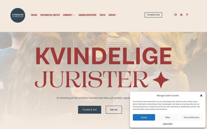 Screenshot of kvindeligejurister.dk