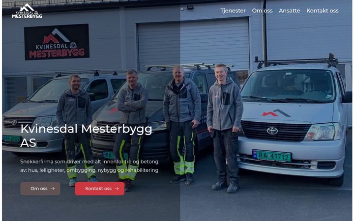 Screenshot of kvinesdalmesterbyggas.no