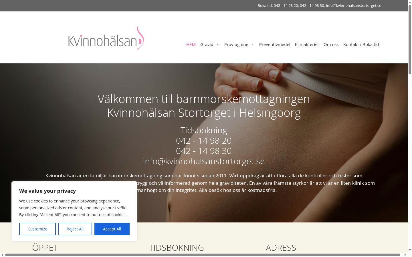 Ekrānuzņēmums ar piekrišanas baneri, kas tika rādīts pirms jebkādas mijiedarbības