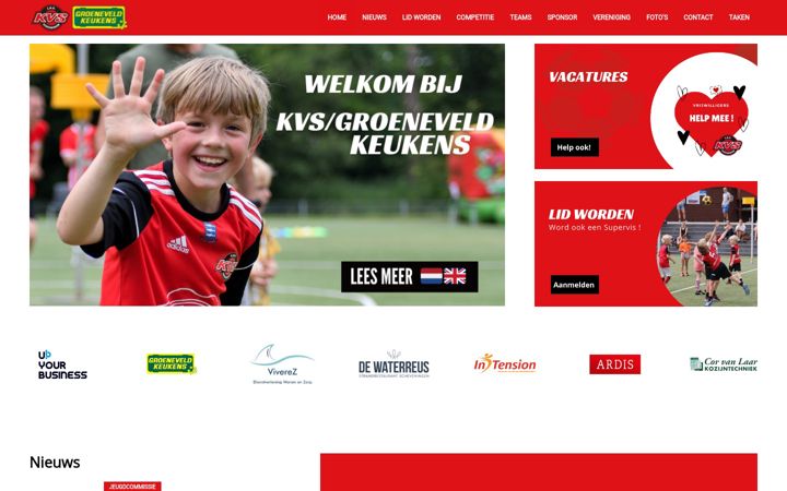 Screenshot of kvskorfbal.nl
