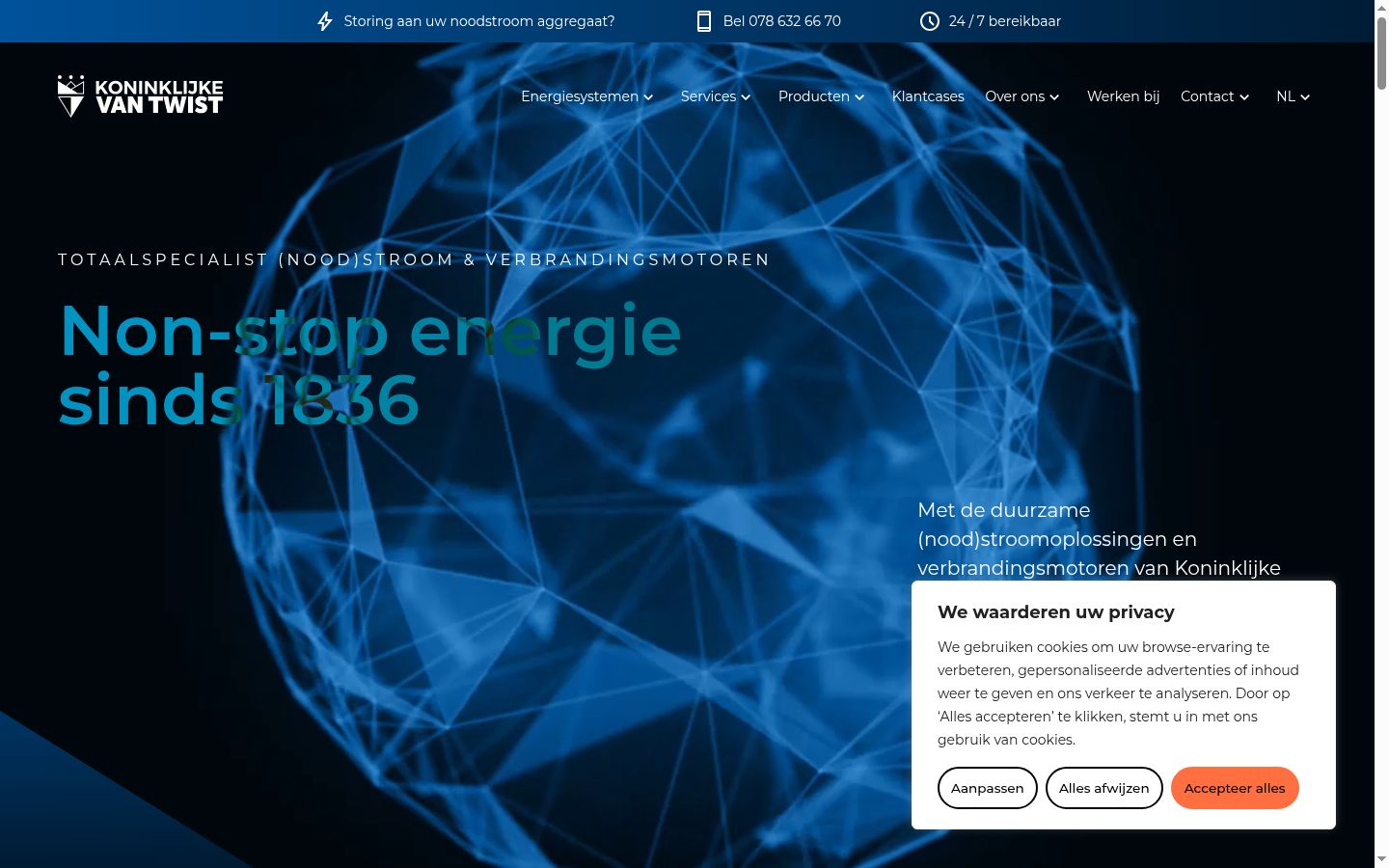 Skærmbillede af samtykkebanneret, som det blev vist før nogen interaktion