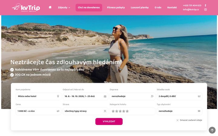 Screenshot of kvtrip.cz
