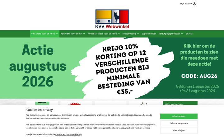 Screenshot of kvvwebwinkel.nl