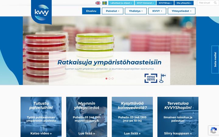 Screenshot of kvvy.fi