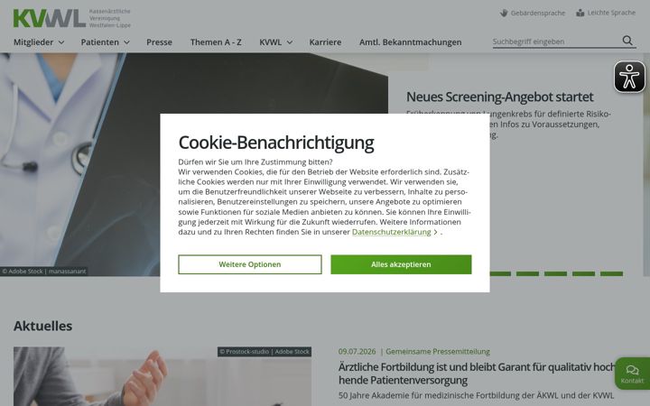 Screenshot of kvwl.de