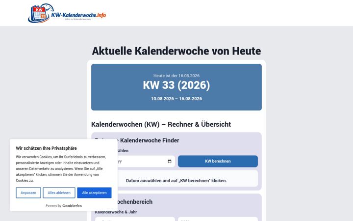 Screenshot of kw-kalenderwoche.info