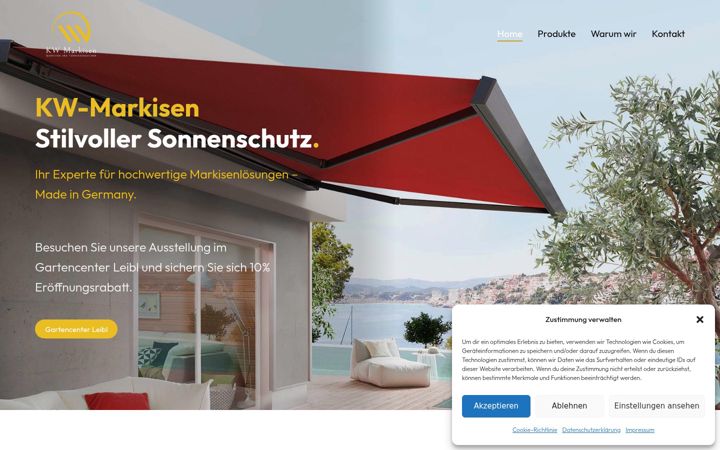 Screenshot of kw-markisen.de