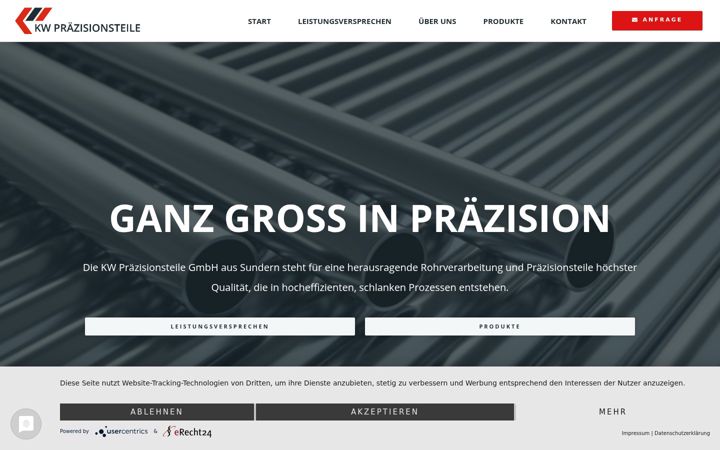 Screenshot of kw-praezisionsteile.com