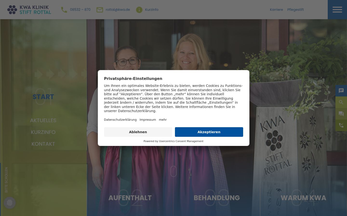 Screenshot del banner di consenso mostrato prima di qualsiasi interazione