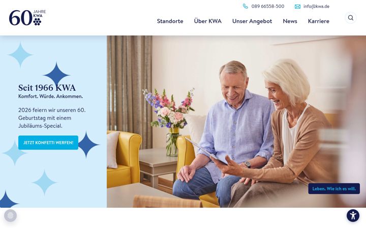 Screenshot of kwa.de