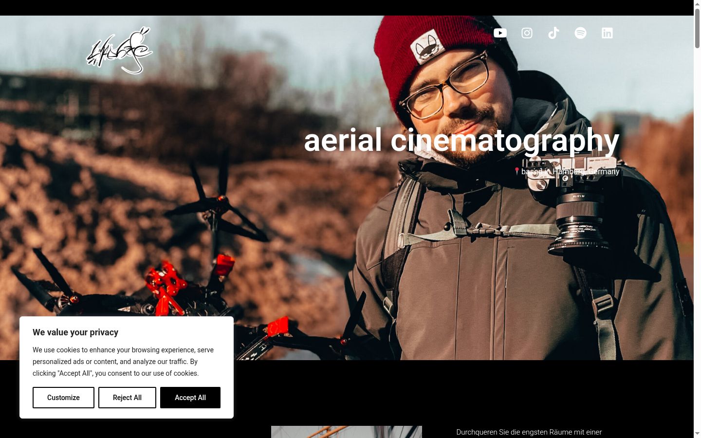 Sutikimo reklamjuostės, rodytos prieš bet kokią sąveiką, ekrano kopija