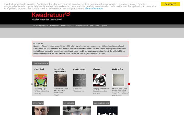 Screenshot of kwadratuur.be