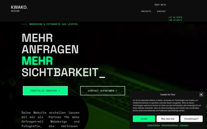 Screenshot of kwako.de