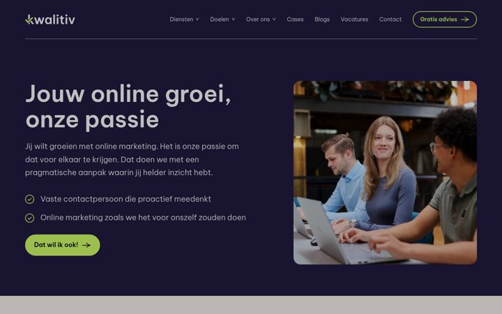 Screenshot of kwalitiv.nl