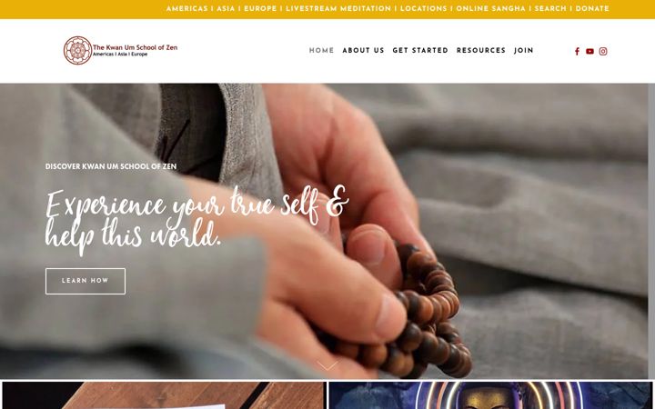 Screenshot of kwanumzen.org