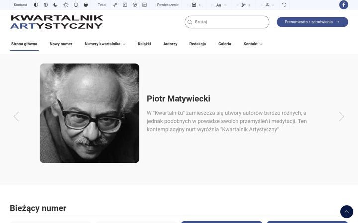 Screenshot of kwartalnik.art.pl