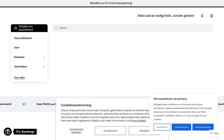 Screenshot of kwastendiscounter.nl