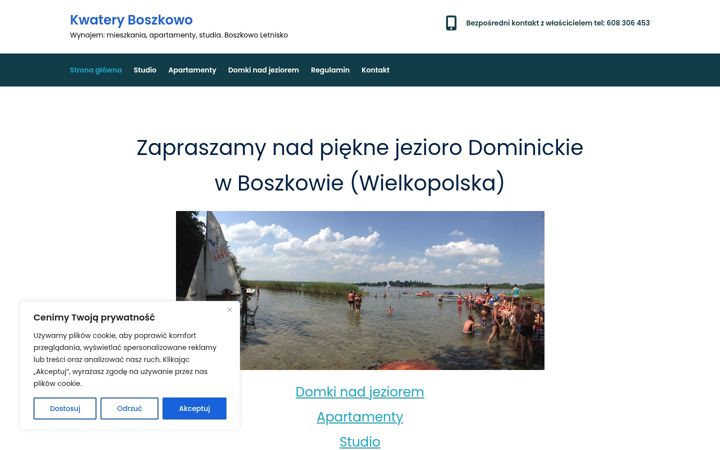 Screenshot of kwateryboszkowo.pl