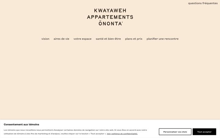 Screenshot of kwayaweh.ca