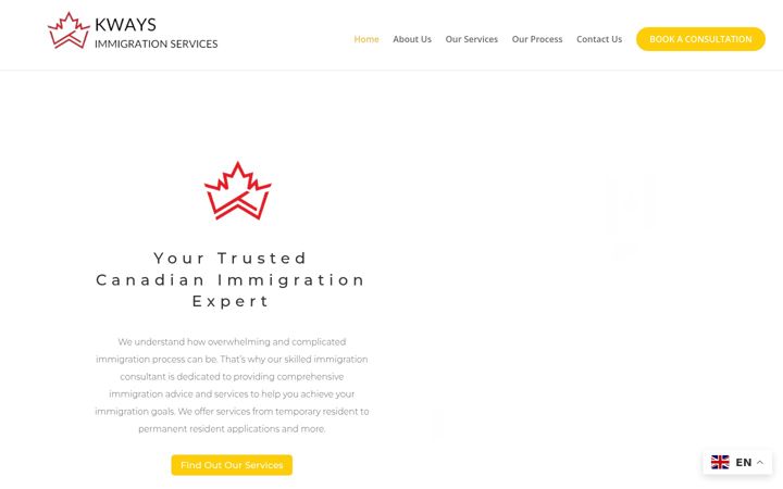 Screenshot of kwaysimmigration.com