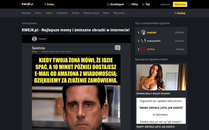 Screenshot of kwejk.pl