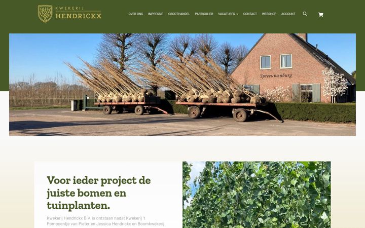 Screenshot di kwekerijhendrickx.nl