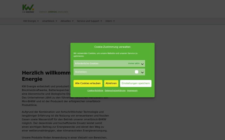 Screenshot of kwenergie.de