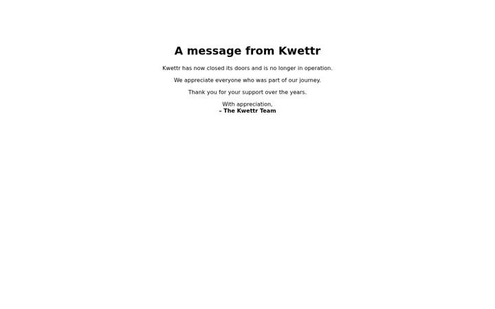 Screenshot of kwettr.com
